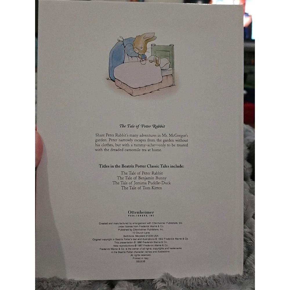 Vintage The Tale of Peter Rabbit by Beatrix Potter Hardcover 1996